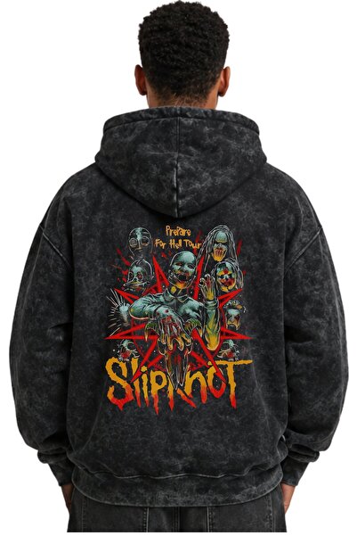 SEVBANO Slipknot Rock Metal Music Band Printed Unisex Oversize Washable Premi...