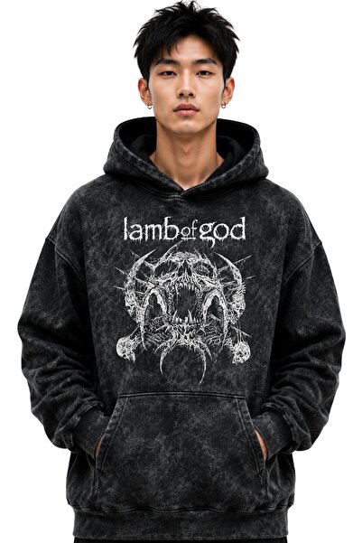 SEVBANO Hanorac cu glugă Lamb Of God, trupă de muzică rock metal, imprimat, u...
