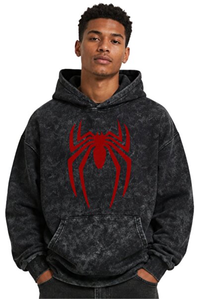 SEVBANO Φούτερ με κουκούλα Spider Movie Hero με στάμπα, Unisex, Oversize, που...
