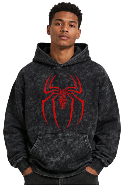 SEVBANO Φούτερ με κουκούλα Spider Movie Hero με στάμπα, Unisex, Oversize, που...