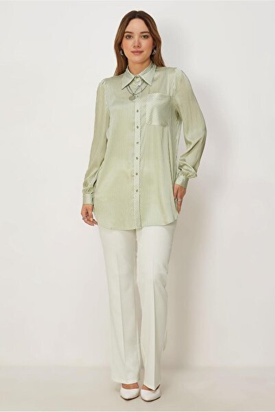 Alvina Striped Satin Tunic 46795