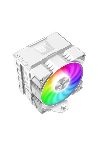 Choice مروحة تبريد A-RGB بيضاء طراز Z-1300 من X-Gamerx مقاس 9 سم مع شاشة عرض ...