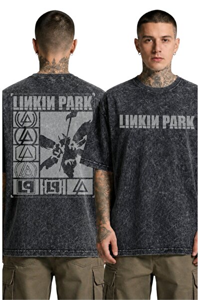 Fuddy Moda Unisex Linkin Park Back-Printed Washable T-Shirt, Oversized Rock B...