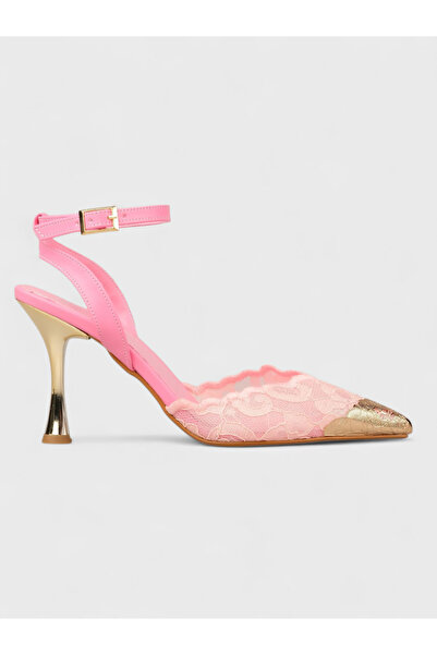 Sadık Yılmaz Kadın Yazlık 11cm İnceAçık Topuklu Ayakkabı - 230 0124 - Pembe D...