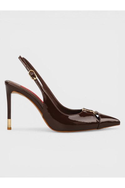 Sadık Yılmaz Women's Summer Open-Heeled Shoes - 574 90104 - Brown Patent Leather