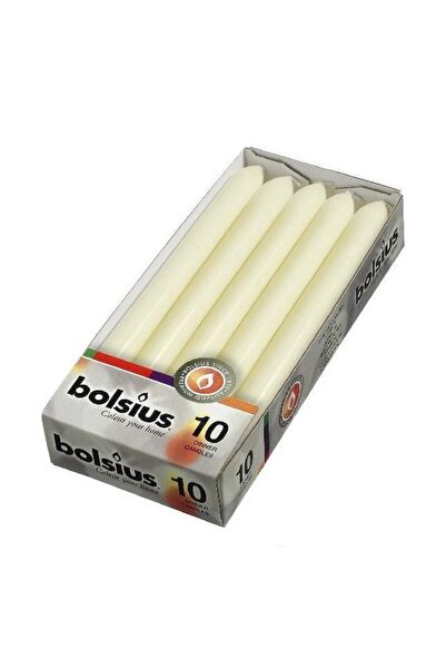 Bolsius Set 2 x 10 Lumanari Conice, Bolsius, Ivory, 230 x 20 mm
