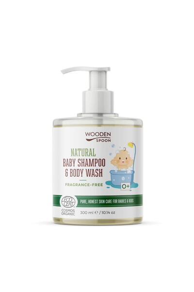 Wooden Spoon Sampon si Gel de Dus pentru Copii si Bebelusi 0+ Luni fara Parfu...