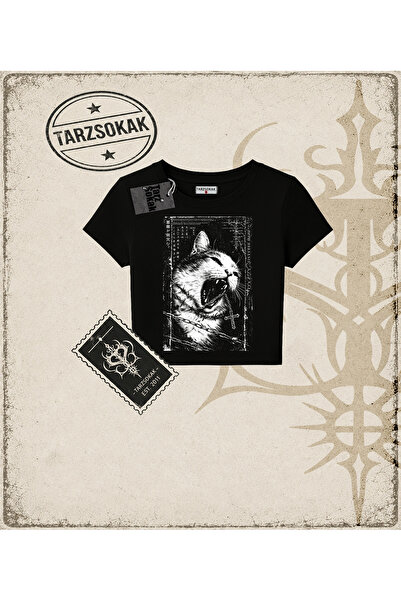 Tarzsokak Gotička i grunge ulična odjeća MAČKA RETRO (4) Dječja majica