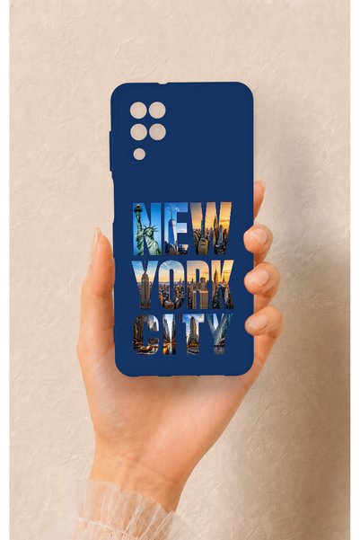 Vip Case Samsung A12 Compatible New York City Patterned Silicone Case