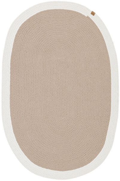 Cool Halı Glenn Bej Krem Oval Pamuklu Kilim El Dokuması Örgü Çift Taraflı Yık...