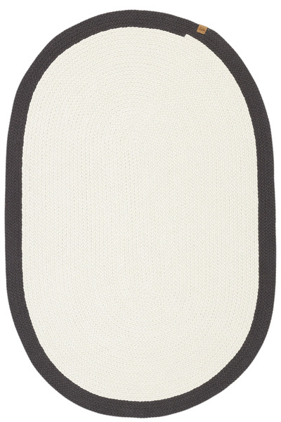 Cool Halı Glenn Krem Antrasit Oval Kilim Pamuklu El Dokuma Örgü Çift Taraflı ...
