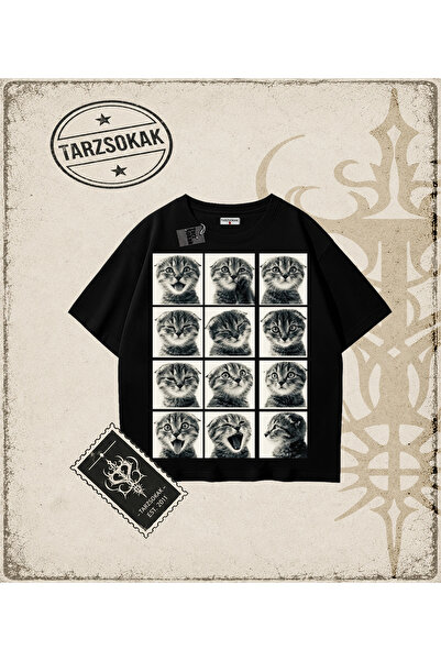 Tarzsokak Gotička i grunge ulična odjeća MAČKA RETRO (3) majica