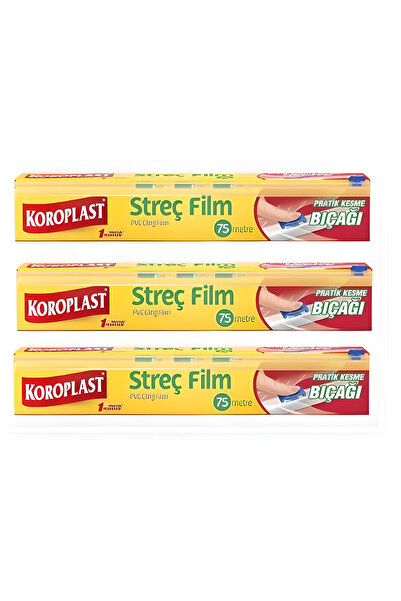 Koroplast Streç Film 75 Metre Kesme Bıçağı Hediyeli - 3'lü
