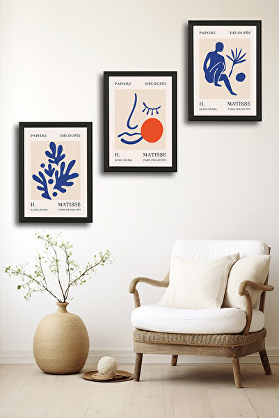 Tilki Dünyası Set de 3 postere înrămate din aluminiu Henri Matisse - Set de r...