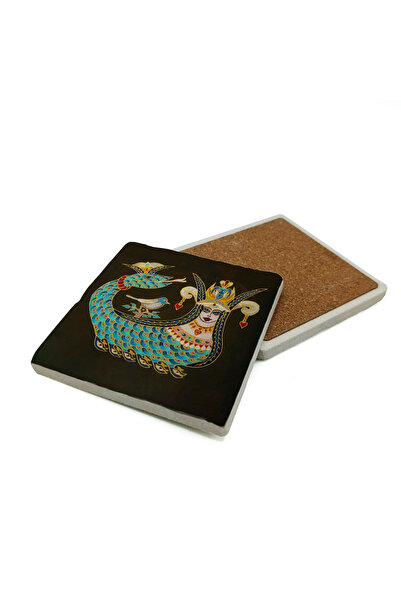 Sadrazam Şahmeran Printed Natural Stone Coaster 10X10 1g-ş9