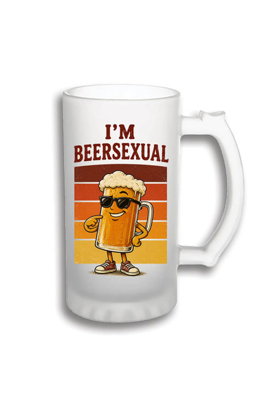 peGiftuiala Halbă Bere Personalizată 500 ml – I’m Beersexual, Cadou Amuzant