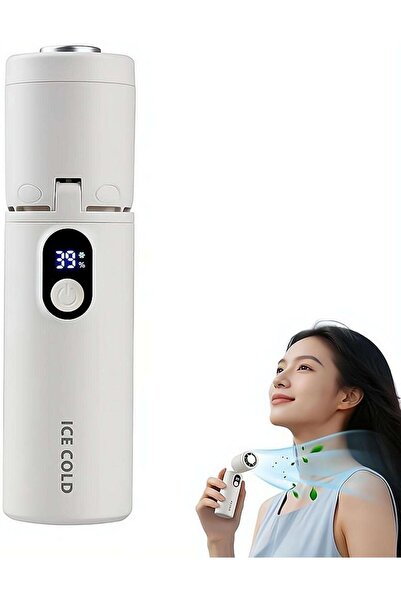 Morvena Picks Ventilator portabil de mână – Mini ventilator rotativ, Afișaj d...