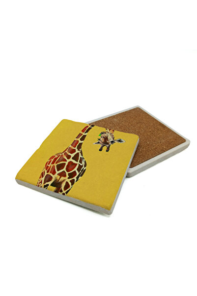 Sadrazam Life Is Better Together Printed Natural Stone Coaster 10X10 1G-Giraffe1