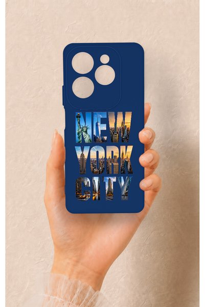 Vip Case Infinix Hot 40 Pro Compatible New York City Patterned Silicone Case