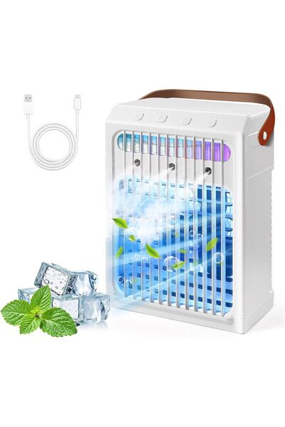 Morvena Picks Răcitor de aer portabil alb - Rezervor de apă de 900 ml - 3 vit...