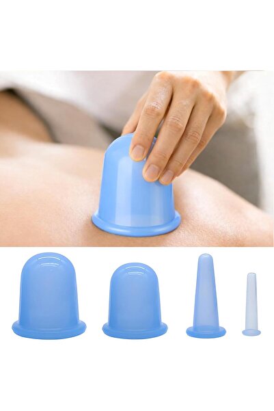Morvena Picks Set de 4 ventuze de masaj din silicon – set manual de masaj cor...