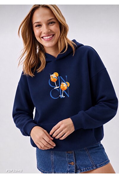 FUFLUNS Cocktail Printed Oversized Unisex Women'S/Men's Hooded Sweatshirt