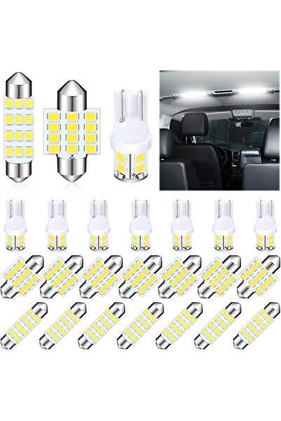 Morvena Picks Set de 24 de becuri LED pentru mașină - Alb - Potrivit pentru i...