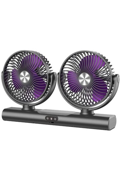 Morvena Picks Ventilator de birou cu două capete, cu lumină LED, circulator d...