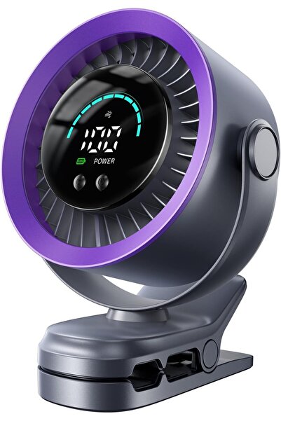 Morvena Picks Afișaj LED, Ventilator portabil cu clemă, ventilator mic cu bat...