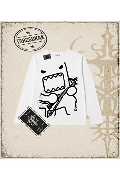 Tarzsokak Gotik & Grunge STREETWEAR Domo Kun Guitarist Y2K Long Sleeve