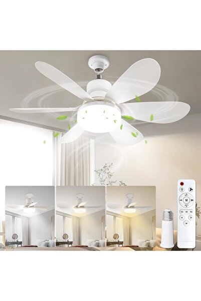 Morvena Picks Ventilator de tavan cu lampă și telecomandă - Ventilator de tav...