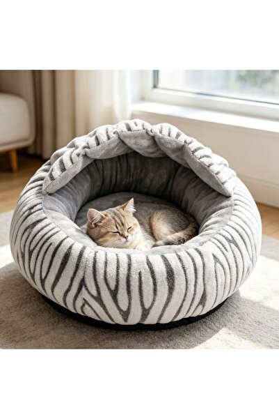 idei Foldable bed with zebra stripe pattern, size 50cm×50cm×22cm, soft fluffy...