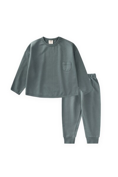Cigit Sweatshirt Set 2-7 Years Old Green