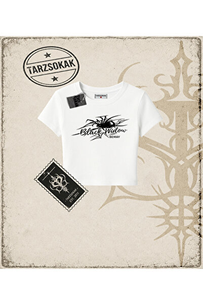 Tarzsokak Gothic & Grunge ULIČNA ODEĆA Black Widow Majica sa otvorenim rameni...
