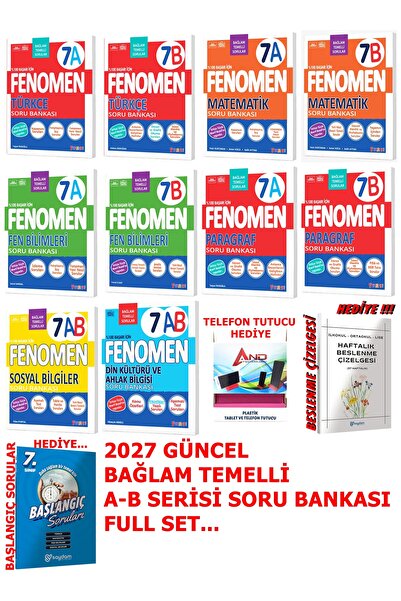 Fenomen Yayıncılık 7.SINIF 2026-2027 MÜFREDAT A VE B SERİSİ SORU BANKASI TÜM ...