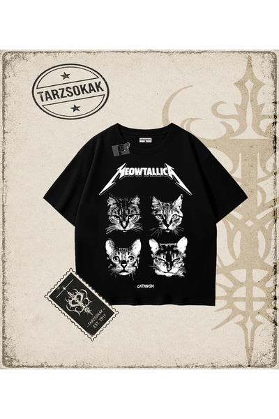 Tarzsokak Gotik & Grunge STREETWEAR MEOWTALLICA Tişört