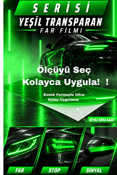 Banxtre Green Clear Tinted Headlight Film for Motorcycles and Cars Stretchabl...