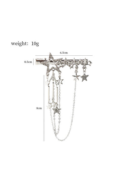 Choice F-95-big Punk Hair Clip for Women Girl Vintage Crystal Star Tassel Hai...