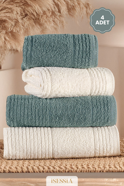 Isessia Sera 4-Piece Bath Towel Set |   2 Pieces of 70 × 140 and 2 Pieces of ...