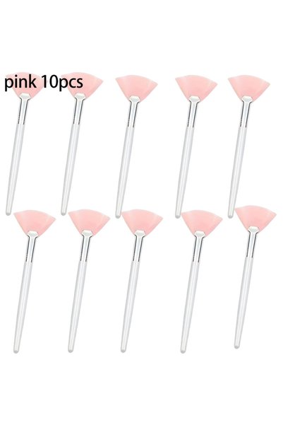 choice2 Pink-10pcs 50/10pcs Parctical Facial Brush Multi Use Soft Fan Makyup ...