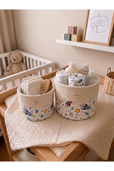 Nünüco atelier 2-Piece Multi-Purpose Baby Room Organizer Basket