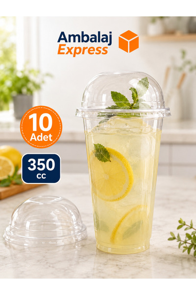 Ambalaj Express.com.tr 350 Cc Plastik Pet Limonata Milkshake Bardağı 10 Adet ...