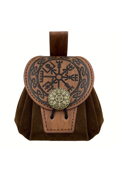 choice2 Style C 1pc Medieval Viking Embossed Waist Pouch Drawstring Coin Pouc...