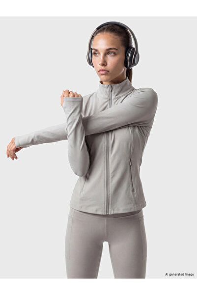 LC Waikiki Woman Grey Zip–Up Sweatshirt