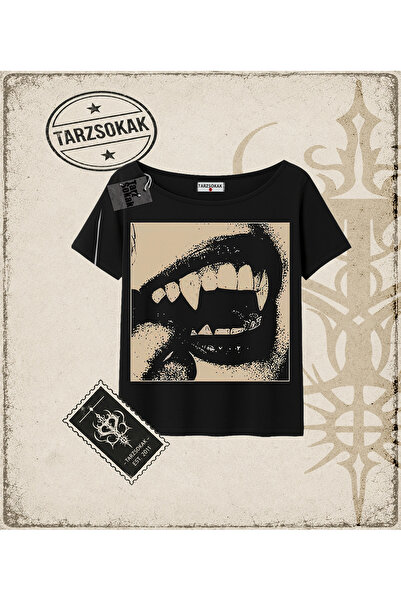 Tarzsokak Gotička i grunge ulična odjeća VAMPIRES majica sa lađastim izrezom