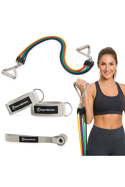 HyperMotion set 5 benzi elastice cu mânere, până la 45 kg