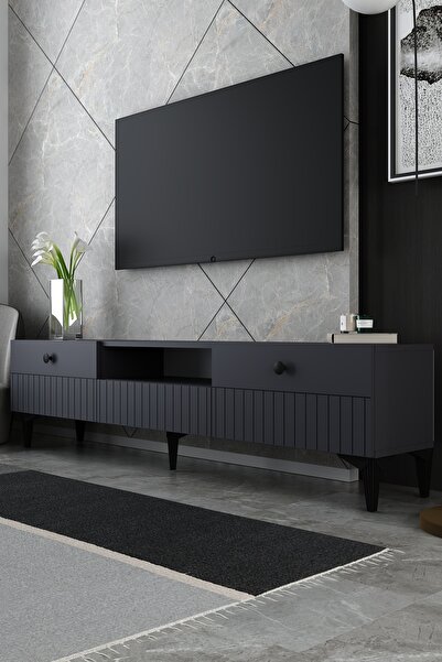Dekortis Home Dekor 180DHDTSÇ7A İLAY LAZER DESENLİ TV SEHPASI ANTRASİT