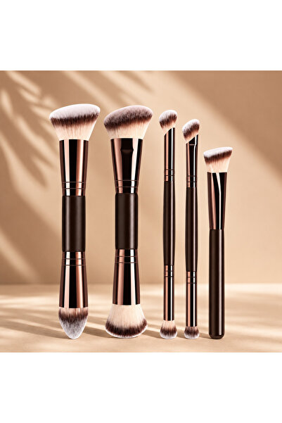 Choice3 5pcs Professional Dual-Ended Makeup Brush Set Includes Foundation Bru...