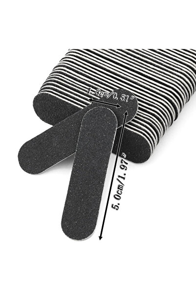 Choice3 (Black-Black) 49 Pcs 49/98 Pcs Disposable Double-Sided Black Nail Buf...