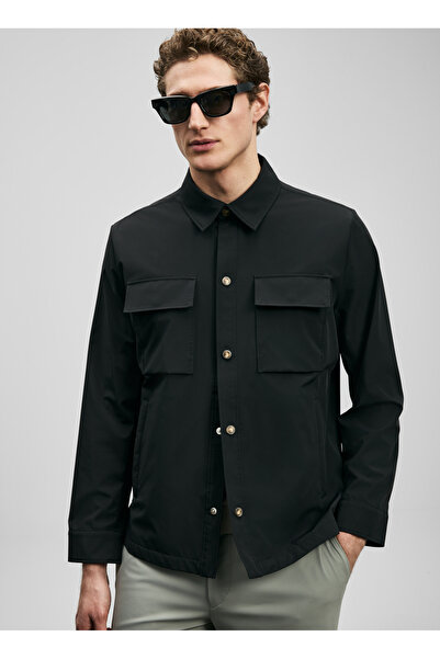 Lufian Siyah Erkek Slim Fit Mont FLEX
